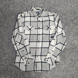 Billabong Flannel Shirt Men S Black White Plaid Long‎ Sleeve Pockets Beach